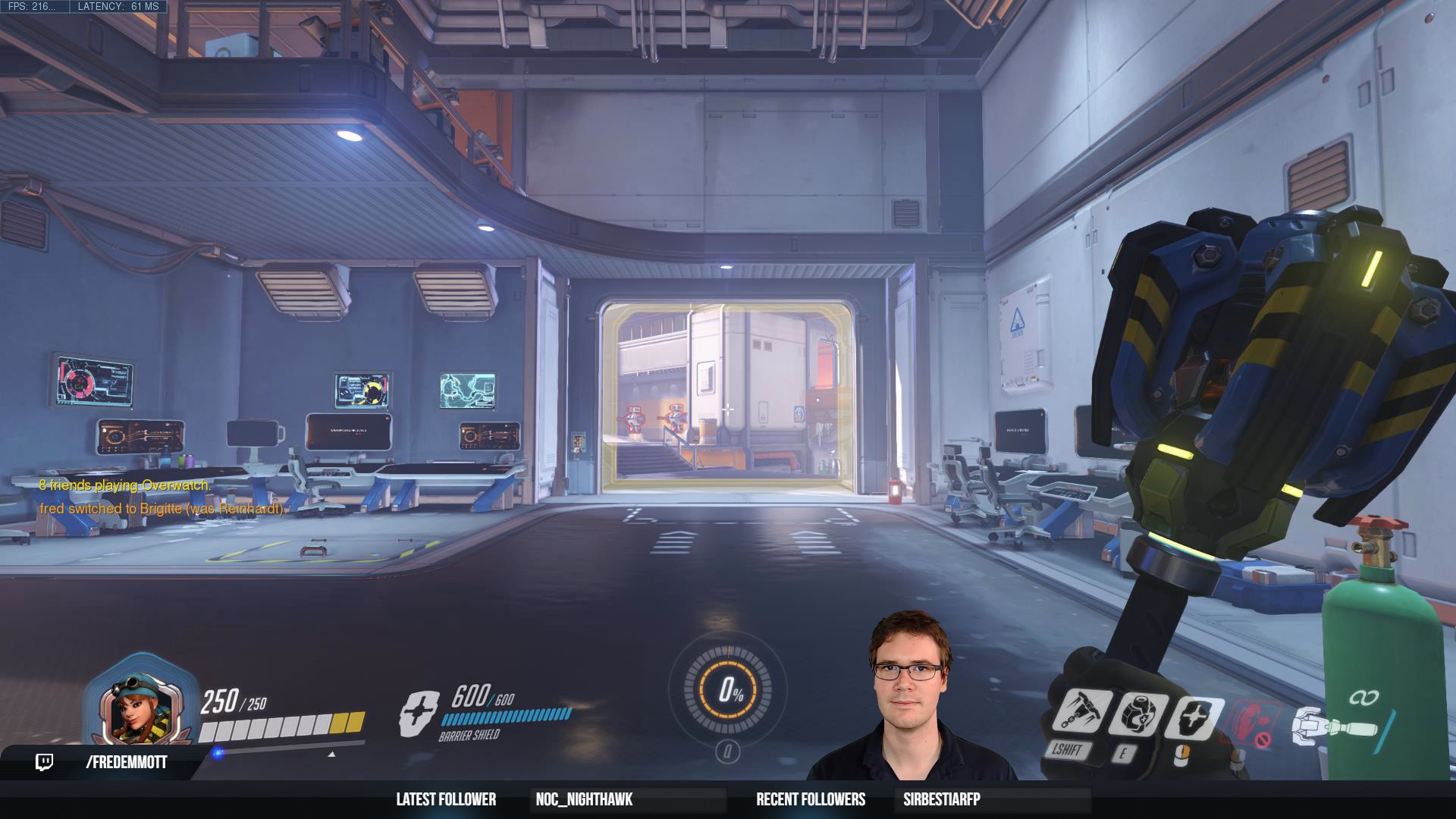 webcam overlayed on top of Overwatch